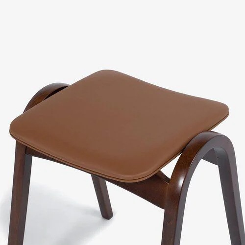 大塚家具 スツール 秋田木工「スツールNo.202」ブナ材　WNウォールナット色 　張地PVC#BR 　デザイン：剣持勇