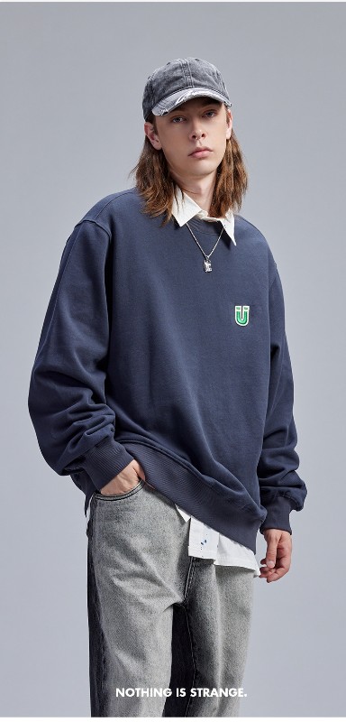 ダークグレー ラウンドネック スウェットシャツ メンズ 秋 トレンド カップル ヒップホップ アメリカン ハイストリート 純綿 トップス ルーズ ダークグレー ラウンドネック スウェットシャツ メンズ 秋 トレンド カップル ヒップホップ アメリカン ハイストリート 純綿 トップス ルーズ