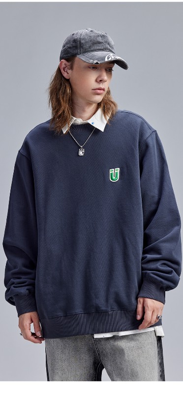 ダークグレー ラウンドネック スウェットシャツ メンズ 秋 トレンド カップル ヒップホップ アメリカン ハイストリート 純綿 トップス ルーズ ダークグレー ラウンドネック スウェットシャツ メンズ 秋 トレンド カップル ヒップホップ アメリカン ハイストリート 純綿 トップス ルーズ