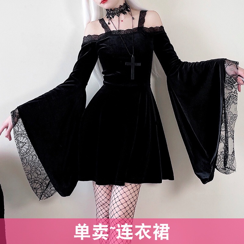 パンクスタイルのダークメッシュドレス山本コールドスタイルゴシック小悪魔女性ソフトガールハロウィンコスチュームセクシー パンクスタイルのダークメッシュドレス山本コールドスタイルゴシック小悪魔女性ソフトガールハロウィンコスチュームセクシー