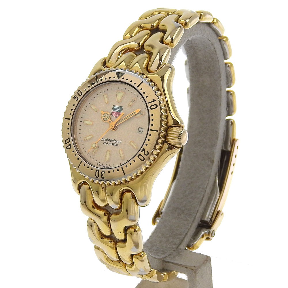 セル デイト S94.015 腕時計 金メッキ ステンレススチール クオーツ アナログ表示 レディース ベージュ文字盤 中古品 セル デイト S94.015 腕時計 金メッキ ステンレススチール クオーツ アナログ表示 レディース ベージュ文字盤 中古品