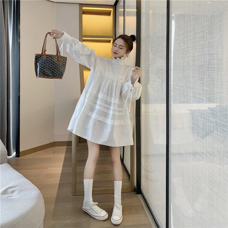 ワンピース デート シャツ シャツワンピース ショート ショート丈 膝上 袖あり 長袖 リボン 春 個性的 ホワイト ブラック フリーサイズ こなれ感 エレガント クール モード系 ガーリー ワンピース デート シャツ シャツワンピース ショート ショート丈 膝上 袖あり 長袖 リボン 春 個性的 ホワイト ブラック フリーサイズ こなれ感 エレガント クール モード系 ガーリー