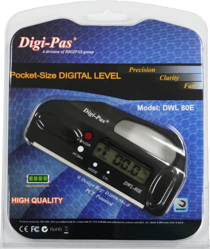 Digi-Pas デジタル水準器 水平器 角度計 傾斜計 ポケットタイプ DWL80E