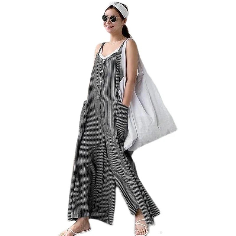 【2025新作】韓国 オーバーオール レディース サロペット チェック ストライプ柄 キャミワンピース ワンピース ロングタイプ ロングパンツ ノースリーブ カジュアル ゆったり 体型カバー 【2025新作】韓国 オーバーオール レディース サロペット チェック ストライプ柄 キャミワンピース ワンピース ロングタイプ ロングパンツ ノースリーブ カジュアル ゆったり 体型カバー