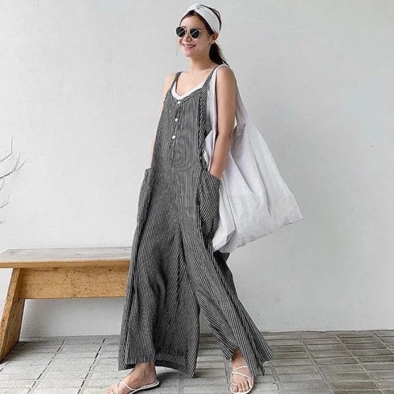 【2025新作】韓国 オーバーオール レディース サロペット チェック ストライプ柄 キャミワンピース ワンピース ロングタイプ ロングパンツ ノースリーブ カジュアル ゆったり 体型カバー 【2025新作】韓国 オーバーオール レディース サロペット チェック ストライプ柄 キャミワンピース ワンピース ロングタイプ ロングパンツ ノースリーブ カジュアル ゆったり 体型カバー