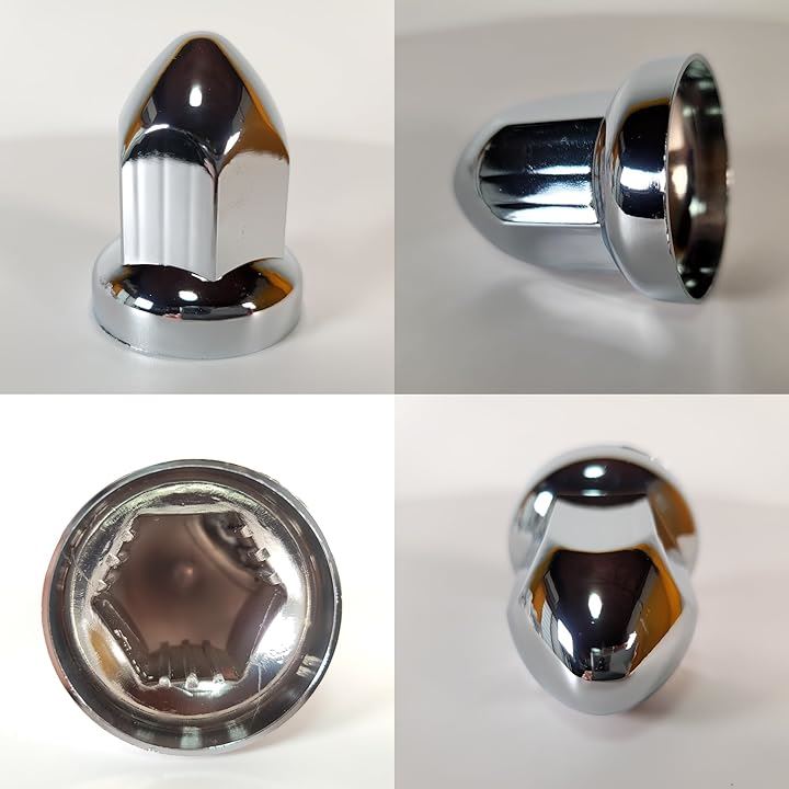 トンガリ ナットキャップ 33mm H60 ISO クロームメッキ ドレスアップ アメリカン ユーロ カスタム トラック ダンプ デコトラ 汎用品 +予備( 20個セット(+予備))