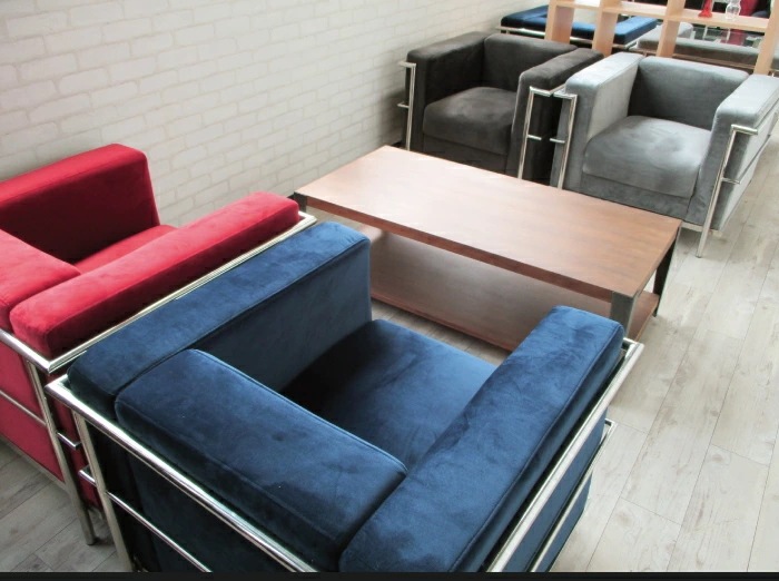 ルコルビュジェ レプリカ仕様 1人掛けソファ ファブリック張り 幅82cm 1pソファ 応接ソファ