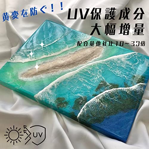 フローレスレジン 海アート用エポキシ樹脂 速乾/高粘度 2液性エポキシレジン レジンアート 4kg セル波 コーティング 各種DIY用