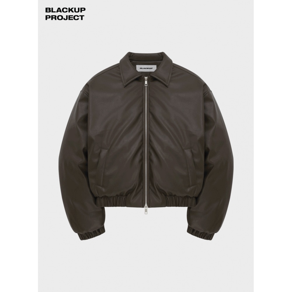 BLACK UP [MADE] ジンブルレザーカラーパッド (100% ダックダウン)