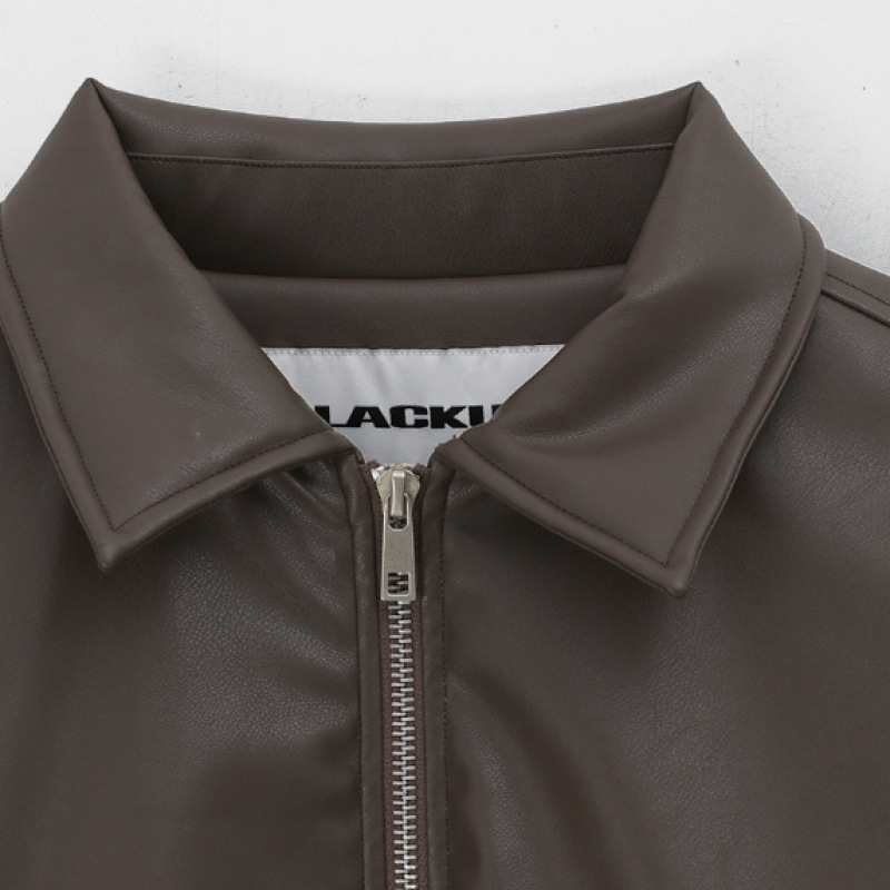 BLACK UP [MADE] ジンブルレザーカラーパッド (100% ダックダウン)