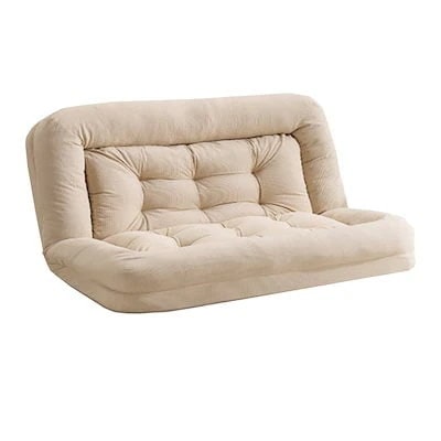 【アイボリー】ソファーベッド ソファ 6段調整可能 1人/2人掛け 折りたたみ アイボリー】ソファーベッド ソファ 6段調整可能 1人/2人掛け