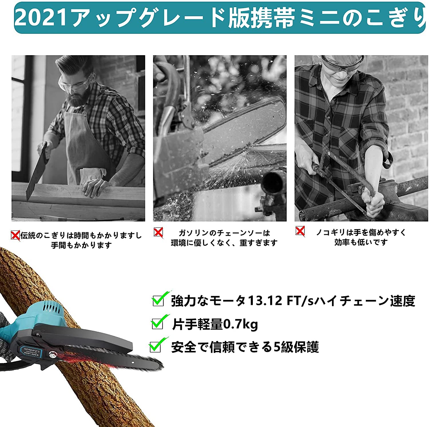 充電式チェーンソー ミニチェーンソー マキタ18Ｖバッテリー適用 ブラシレスモーター小型電動のこぎり mdprevattcaulkingandwaterproofing.com