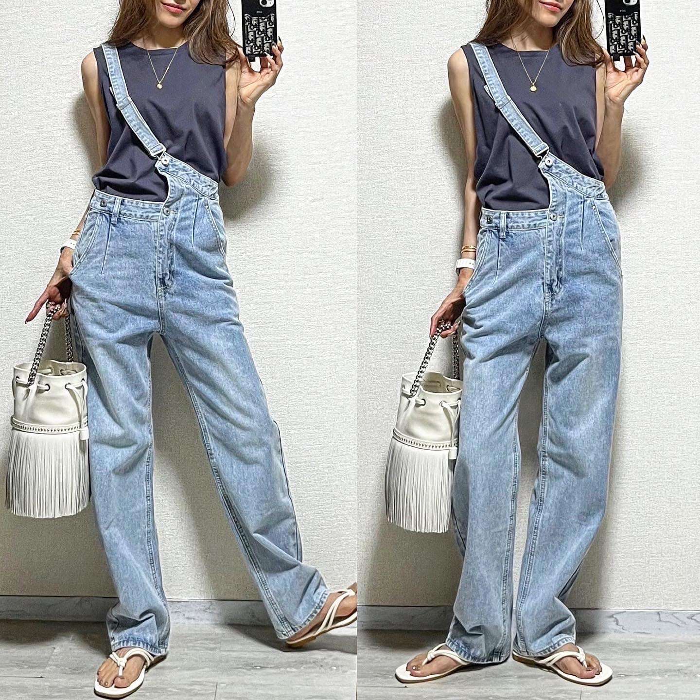 【韓国の人気爆発】 シンプルな着こなし欠かせないワンショルダーデニムサロペット 【韓国の人気爆発】 シンプルな着こなし欠かせないワンショルダーデニムサロペット