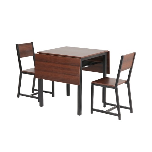 ブラウン】ダイニングセット 3点 ダイニング3点セット 2人掛け 無垢材