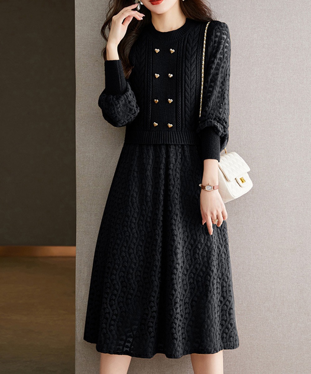 2025新品 【店長おすすめ】 ニットワンピース ランタンスリーブ 上品 新商品プロモーション,数量限定 2025新品 【店長おすすめ】 ニットワンピース ランタンスリーブ 上品 新商品プロモーション,数量限定