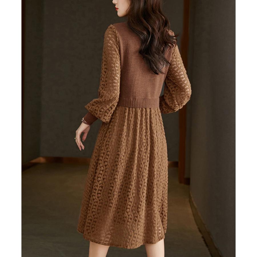 2025新品 【店長おすすめ】 ニットワンピース ランタンスリーブ 上品 新商品プロモーション,数量限定 2025新品 【店長おすすめ】 ニットワンピース ランタンスリーブ 上品 新商品プロモーション,数量限定