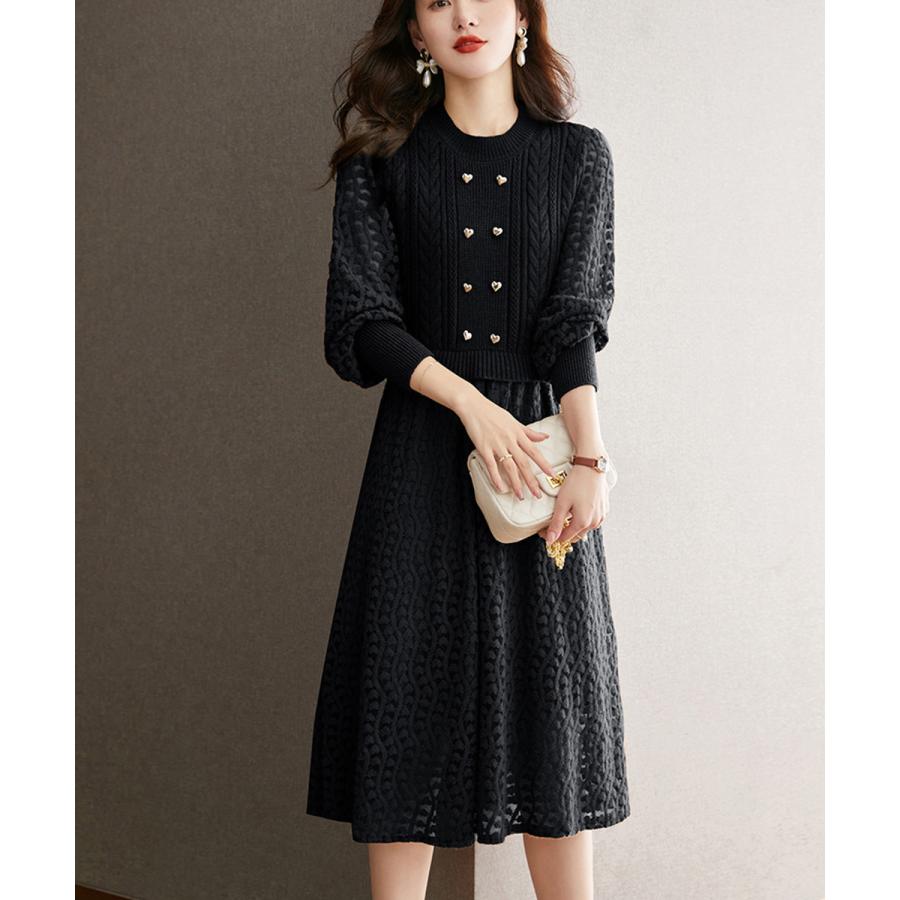 2025新品 【店長おすすめ】 ニットワンピース ランタンスリーブ 上品 新商品プロモーション,数量限定 2025新品 【店長おすすめ】 ニットワンピース ランタンスリーブ 上品 新商品プロモーション,数量限定