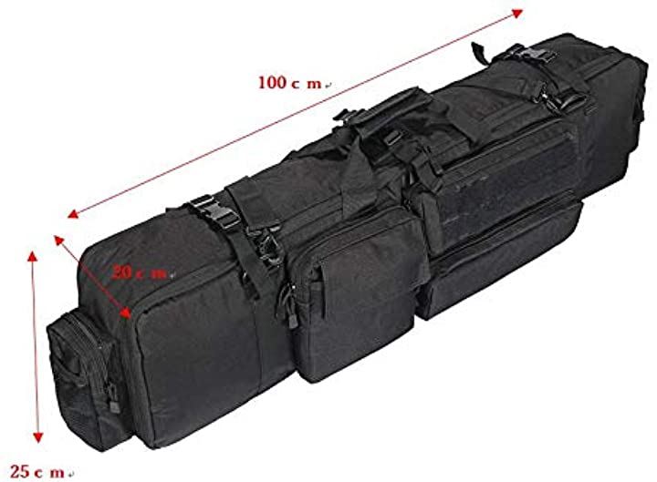 ガンケース 大容量 W100cm 2本 2丁 収納 ライフル ソフト サバゲー カメラ 三脚 釣り