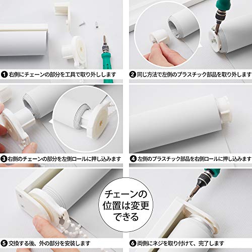 ロールスクリーン 幅80cm 丈220cm ホワイト ロールカーテン 1級遮光 断熱 遮熱 防音 防寒 UVカット 表裏同色
