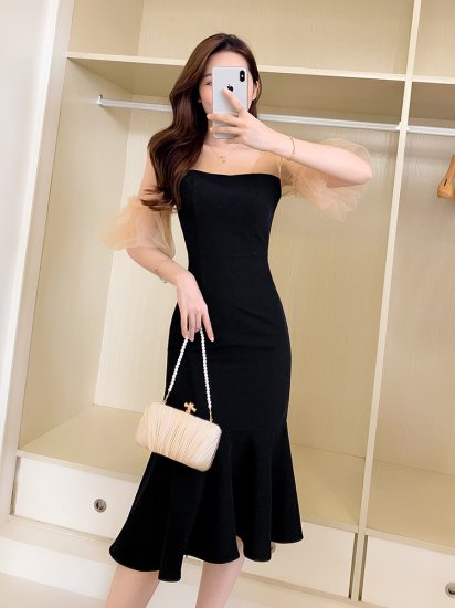 【取寄:納期2週間】パーティードレス レディース 演奏会ドレス 結婚式ドレス ワンピースドレス フィッシュテール マーメイドシルエット メッシュ シースルー フレアスリーブ ハイウエスト お呼ばれ 【取寄:納期2週間】パーティードレス レディース 演奏会ドレス 結婚式ドレス ワンピースドレス フィッシュテール マーメイドシルエット メッシュ シースルー フレアスリーブ ハイウエスト お呼ばれ