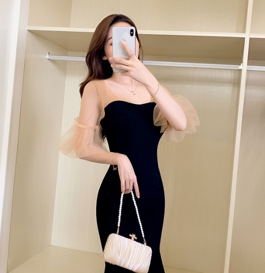 【取寄:納期2週間】パーティードレス レディース 演奏会ドレス 結婚式ドレス ワンピースドレス フィッシュテール マーメイドシルエット メッシュ シースルー フレアスリーブ ハイウエスト お呼ばれ 【取寄:納期2週間】パーティードレス レディース 演奏会ドレス 結婚式ドレス ワンピースドレス フィッシュテール マーメイドシルエット メッシュ シースルー フレアスリーブ ハイウエスト お呼ばれ