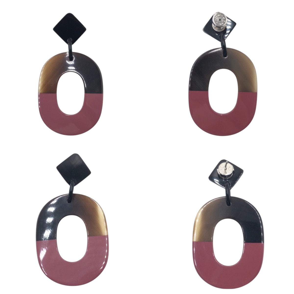 超美品 バッファローホーン ブラウン ピンク バッファローホーン ピアス レディース 502324 超美品 バッファローホーン ブラウン ピンク バッファローホーン ピアス レディース 502324