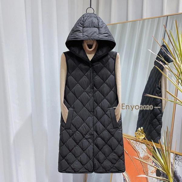 ダウンベスト レディース ジレ インナー フード付き ロング丈 羽織り 軽量 着痩せ シンプル きれいめ カジュアル 暖かい 防寒 秋冬 ダウンベスト レディース ジレ インナー フード付き ロング丈 羽織り 軽量 着痩せ シンプル きれいめ カジュアル 暖かい 防寒 秋冬