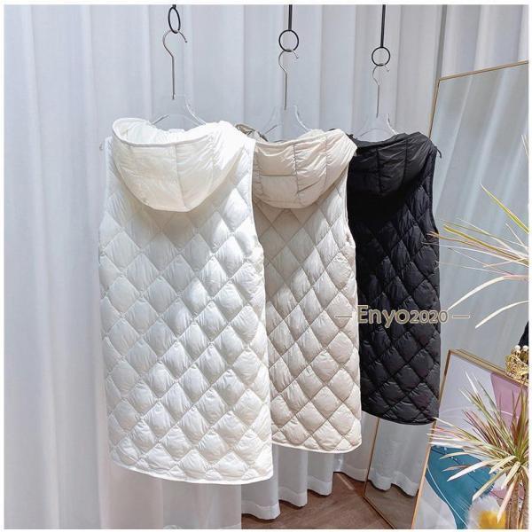 ダウンベスト レディース ジレ インナー フード付き ロング丈 羽織り 軽量 着痩せ シンプル きれいめ カジュアル 暖かい 防寒 秋冬 ダウンベスト レディース ジレ インナー フード付き ロング丈 羽織り 軽量 着痩せ シンプル きれいめ カジュアル 暖かい 防寒 秋冬