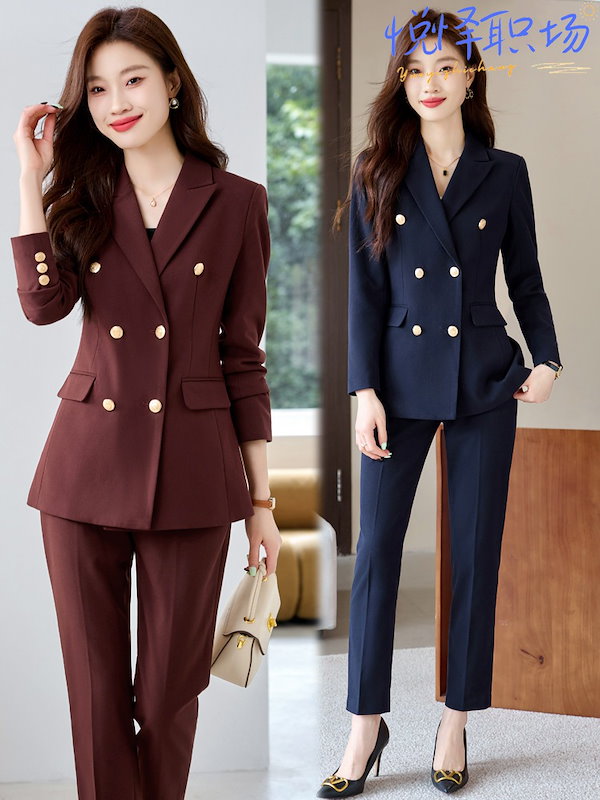Qoo10] 2025新作 パンツスーツ 気質 セット