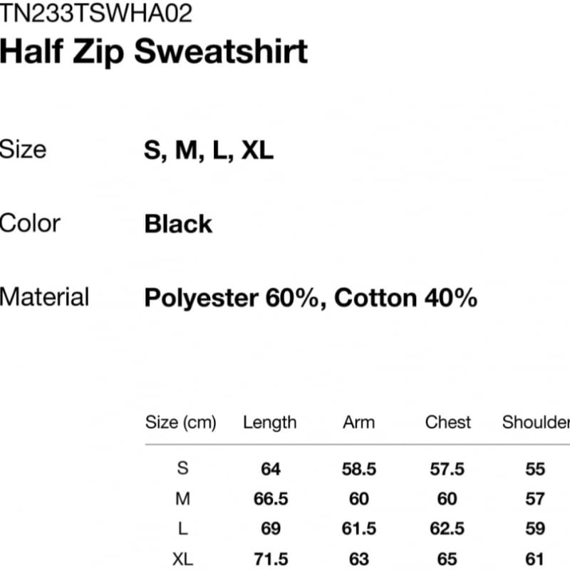 THISISSNEVERTHAT ハーフジップ スウェットシャツ ブラック