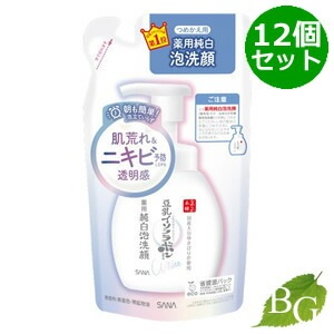 送料無料 サナ なめらか本舗 薬用純白泡洗顔 180mL 詰替 12個セット 送料無料 サナ なめらか本舗 薬用純白泡洗顔 180mL 詰替 12個セット
