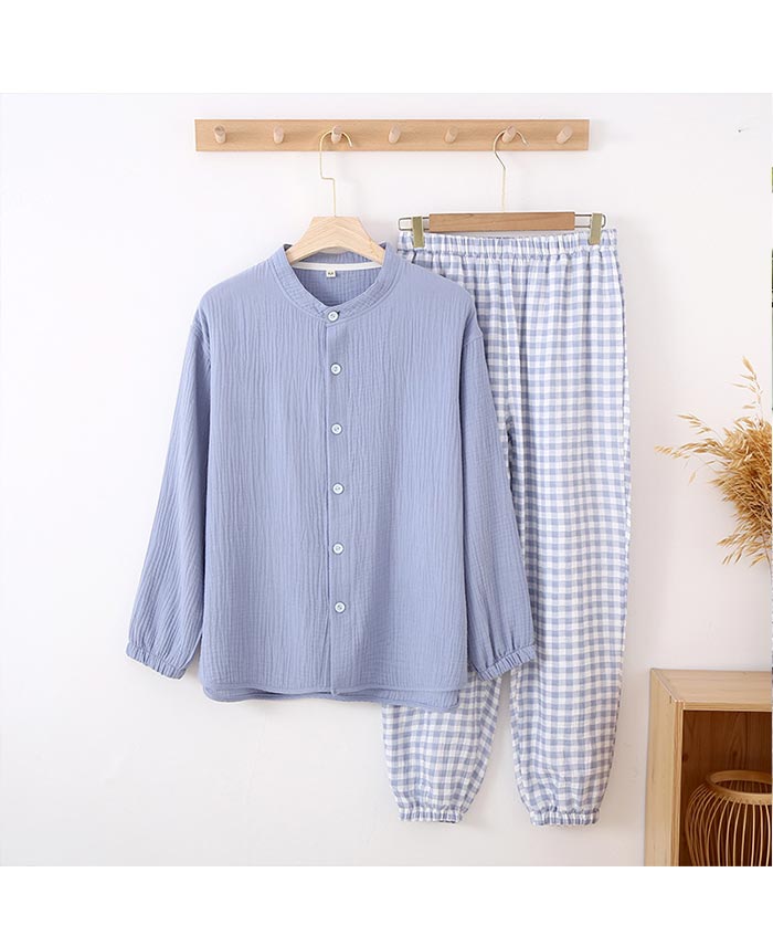 【2025新作】パジャマ ガーゼ メンズ 長袖 ナイトウエア 綿100 前開き 二重ガーゼ ダブルガーゼ パジャマ 春 夏 薄手 チェック柄 部屋着 セットアップ メンズファッション uネック 無地 【2025新作】パジャマ ガーゼ メンズ 長袖 ナイトウエア 綿100 前開き 二重ガーゼ ダブルガーゼ パジャマ 春 夏 薄手 チェック柄 部屋着 セットアップ メンズファッション uネック 無地