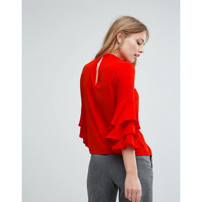 ウェアハウス レディース トップス【Warehouse Tiered Sleeve Top】Bright red ウェアハウス レディース トップス【Warehouse Tiered Sleeve Top】Bright red