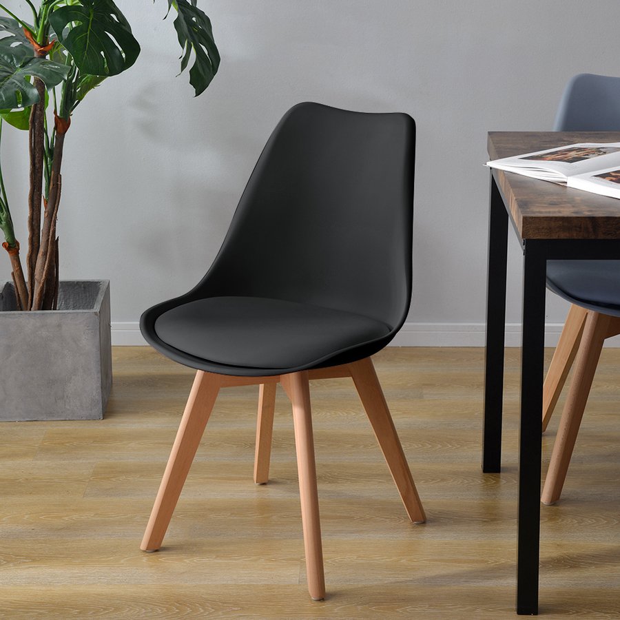 チェア シェルチェア 天然木脚 椅子 おしゃれ ダイニングチェア ブラック 木脚おしゃれ ダイニング リビング インテリア オシャレ 北欧 シンプル ダイニングチェア シェルチェア 天然木脚 イス チェア 椅子 組立簡単