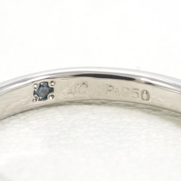 4℃ PT950 リング 指輪 6.5号 ブルーダイヤ 総重量約2.8g ジュエリー 中古