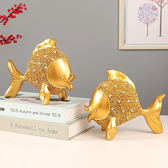 金魚 置物 家装飾用 金魚飾りインテリア 樹脂手工芸品 バラレリーフデザイン 雰囲気造る 金魚2個セット