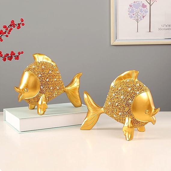 金魚 置物 家装飾用 金魚飾りインテリア 樹脂手工芸品 バラレリーフデザイン 雰囲気造る 金魚2個セット