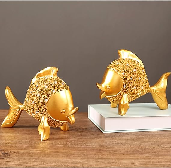 金魚 置物 家装飾用 金魚飾りインテリア 樹脂手工芸品 バラレリーフデザイン 雰囲気造る 金魚2個セット