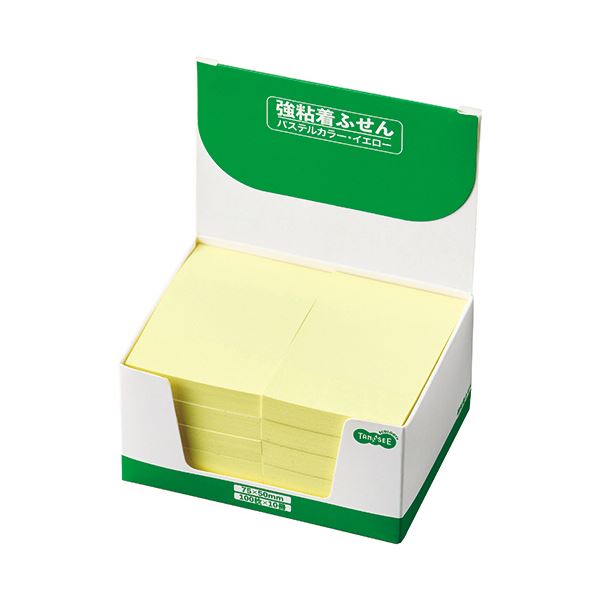 TANOSEE強粘着ふせん 75x50mm パステルカラー/イエロー 1セット（30冊：10冊x3パック）