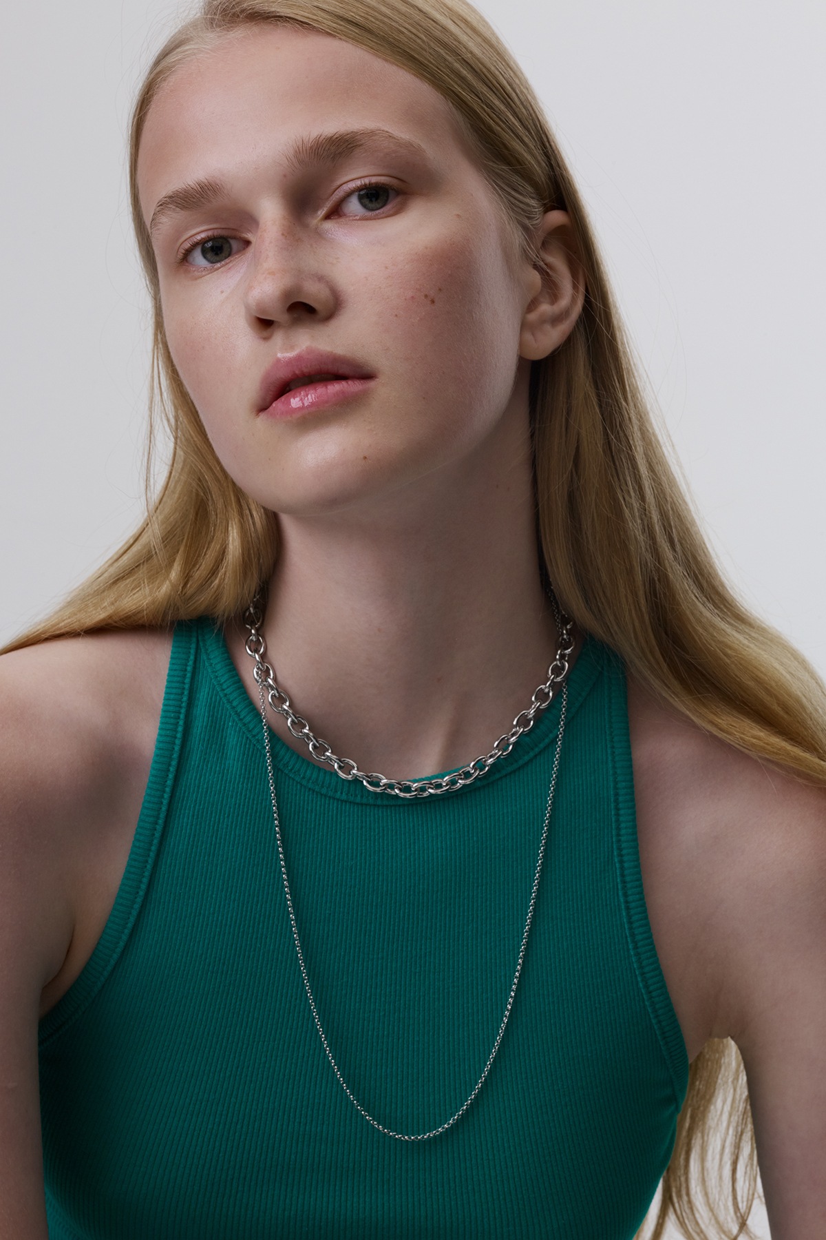 ネックレス・ペンダント Unbalance Layered Chain Necklace Monday Edition】UNBALANCE LAYERED CHAIN NECKLACE ネックレス