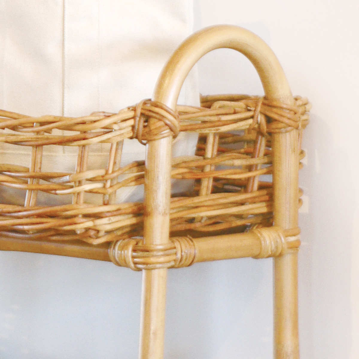 AROROG レクト３段バスケット ランドリーバスケット 高さ78cm ラタン アラログ 籐 ランドリー バスケット 3段 カゴ ラタン家具 ラック 収納 棚 リビング収納 洗面所 コンパクト