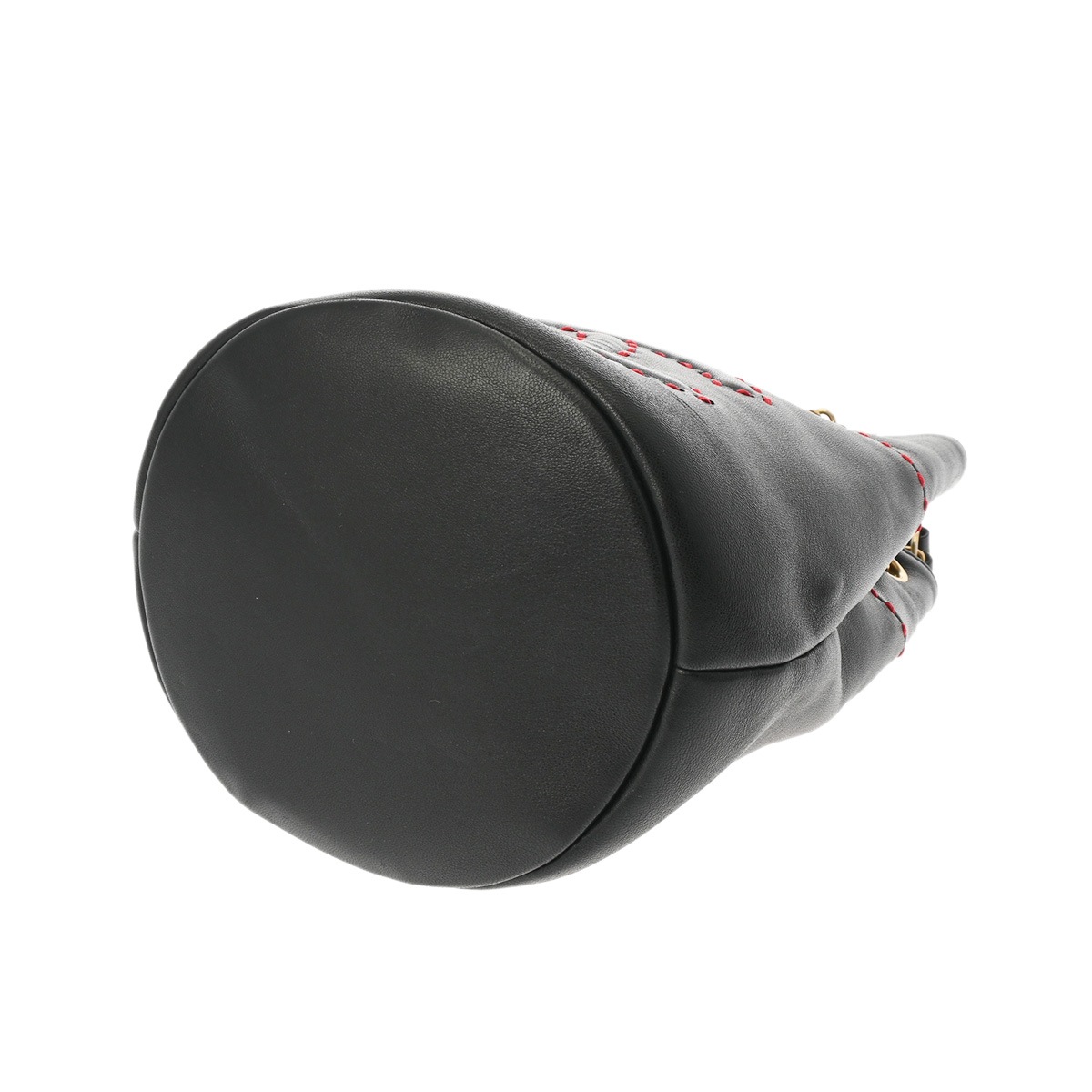 ココマーク 巾着ショルダーバッグ 黒 レディース レザー ショルダーバッグ Aランク 中古 銀蔵