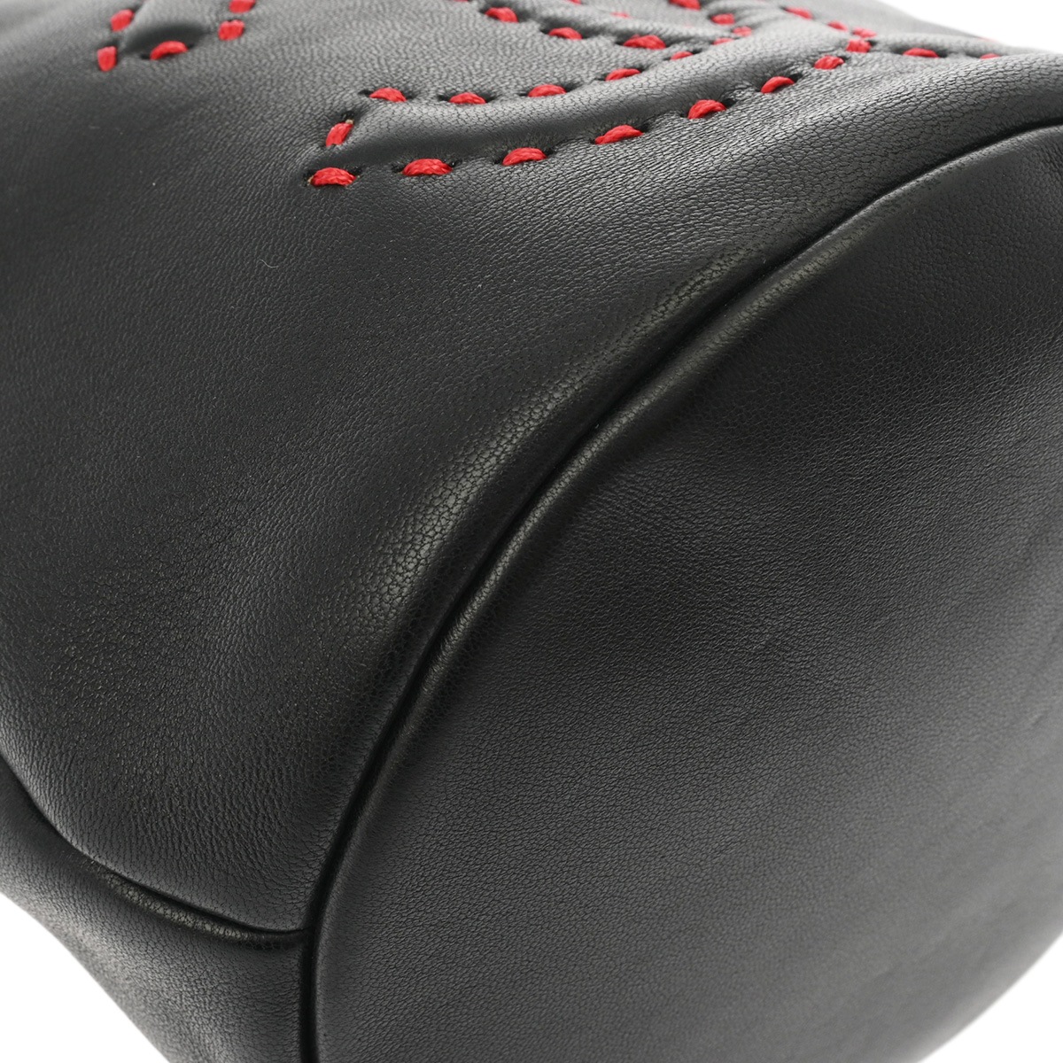 ココマーク 巾着ショルダーバッグ 黒 レディース レザー ショルダーバッグ Aランク 中古 銀蔵