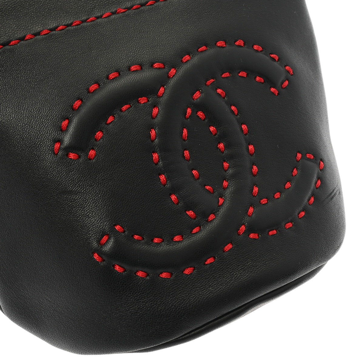 ココマーク 巾着ショルダーバッグ 黒 レディース レザー ショルダーバッグ Aランク 中古 銀蔵