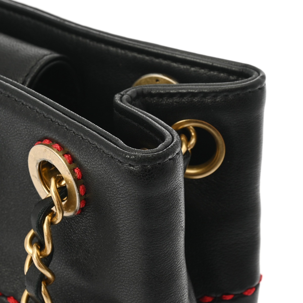 ココマーク 巾着ショルダーバッグ 黒 レディース レザー ショルダーバッグ Aランク 中古 銀蔵