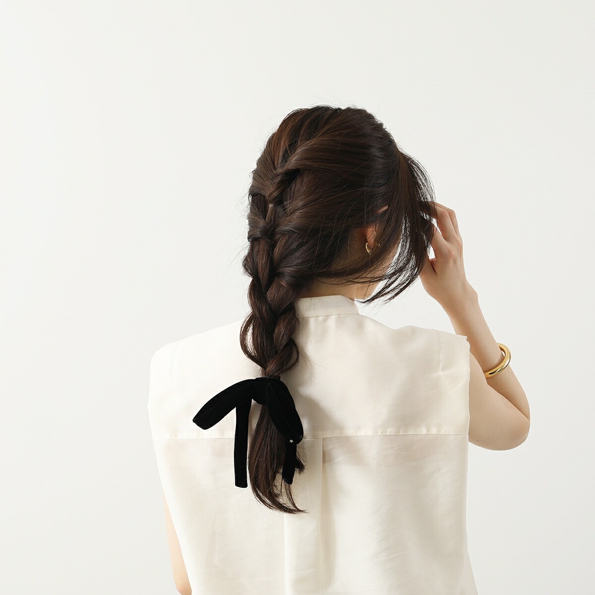 ALEXANDRE DE PARIS アレクサンドル ドゥ パリ シュシュ TPY-18556 レディース ポニー ベルベット リボン ヘアアクセサリー カラー2色