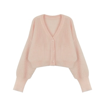 トップス セーター ニット ショート ショート丈 袖あり 長袖 Vネック カシュクール もこもこ モコモコ ふわふわ 伸縮性 かわいい 大人可愛い きれいめ シンプル A03972EW00485_fw_thumbM.jpg
