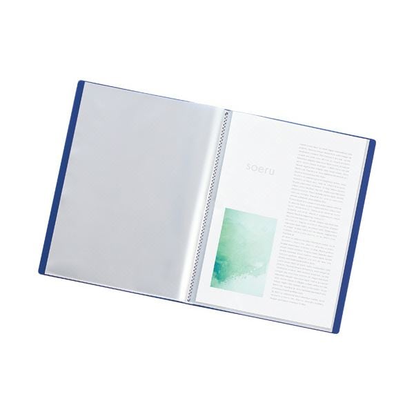 (まとめ）リヒトラブ soeru クリヤーブックA4タテ 10ポケット 背幅8mm アイスブルー N-8100-14 1冊(×50セット)
