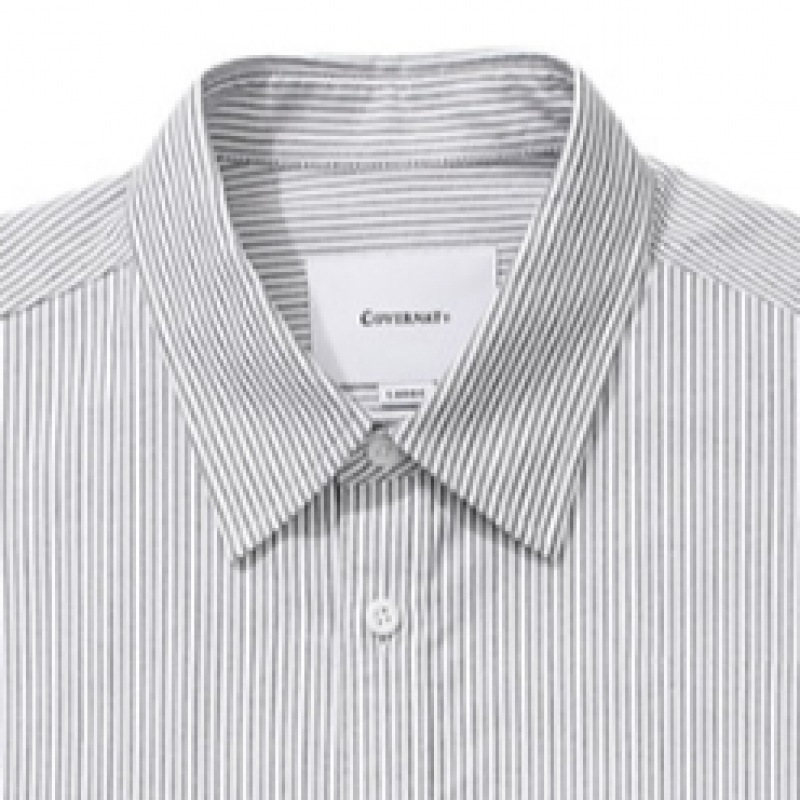 COVERNAT オックスフォードストライプシャツグレー COVERNAT オックスフォードストライプシャツグレー