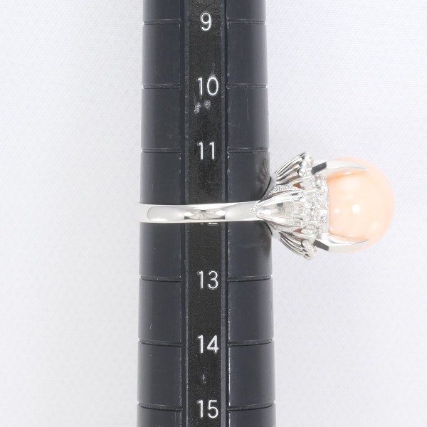 PT900 プラチナ リング 指輪 12号 サンゴ ダイヤ 総重量約9.7g ジュエリー 中古 PT900 プラチナ リング 指輪 12号 サンゴ ダイヤ 総重量約9.7g ジュエリー 中古